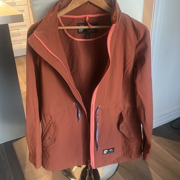 Orage Burnt Orange Rust Lightweight Utility Jacket with Hood Size S - Picture 12 of 16